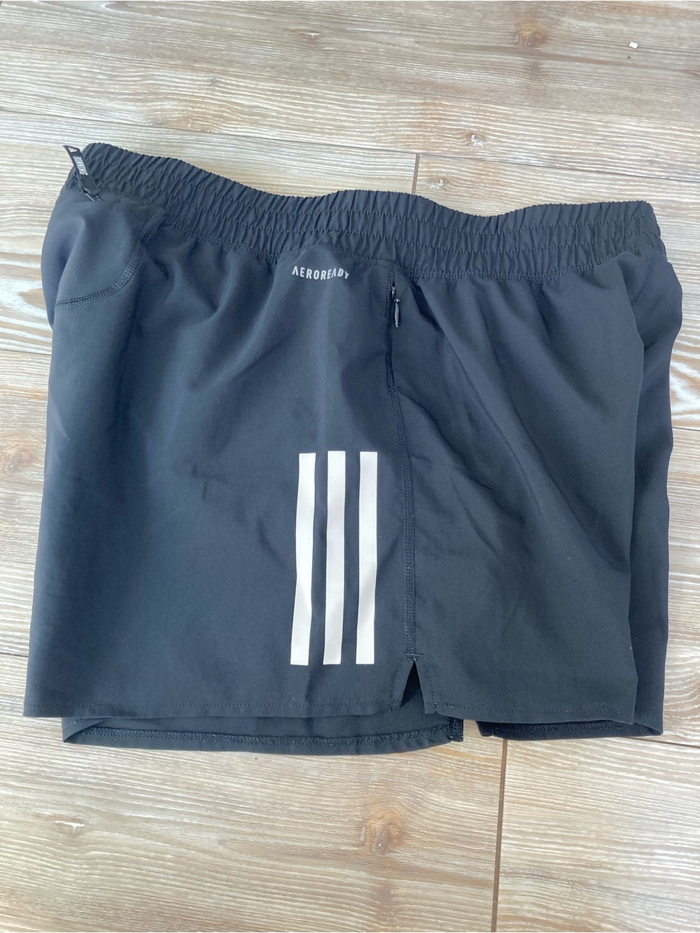 adidas Black Running Shorts with White Stripe Accent Size Medium - Picture 4 of 12